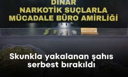 Skunkla yakalanan şahıs serbest bırakıldı