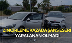 Zincirleme kazada şans eseri yaralanan olmadı