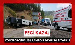 Feci kaza: Yolcu otobüsü şarampole devrildi, 8 yaralı