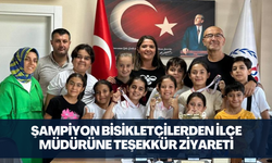 Şampiyon bisikletçilerden ilçe müdürüne teşekkür ziyareti