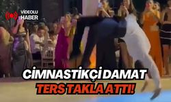 Manisalı cimnastikçi damat, düğünde ters takla attı! İşte o anlar…