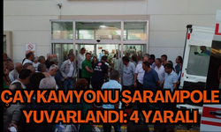 Çay kamyonu şarampole yuvarlandı: 4 yaralı