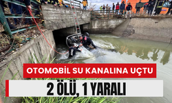 Otomobil su kanalına uçtu: 2 ölü, 1 yaralı