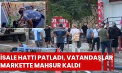 Patlayan isale hattı marketi göle çevirdi, mahsur kalanları vatandaşlar kurtardı