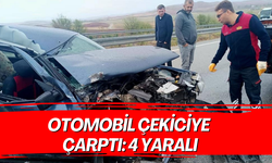 Otomobil çekiciye çarptı: 4 yaralı