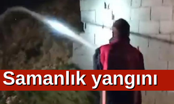 Samanlık yangını çevredeki evlere sıçramadan söndürüldü.