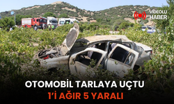 Manisa'da otomobil tarlaya uçtu: 1’i ağır 5 yaralı