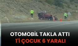 Otomobil takla attı, 1'i çocuk 6 yaralı