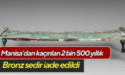 Manisa’dan kaçırılan 2 bin 500 yıllık bronz sedir iade edildi