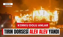 Salihli’de tırın dorsesi alev alev yandı