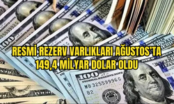 Resmi rezerv varlıkları Ağustos’ta 149,4 milyar dolar oldu