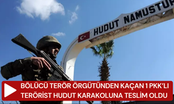 Bölücü terör örgütünden kaçan 1 PKK’lı terörist hudut karakoluna teslim oldu