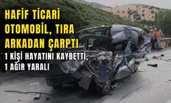 Hafif ticari otomobil arkadan çarptı, 1 kişi hayatını kaybetti, 1 ağır yaralı