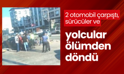 2 otomobil çarpıştı, sürücüler ve yolcular ölümden döndü