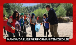 Manisa’da el ele verip ormanı temizlediler