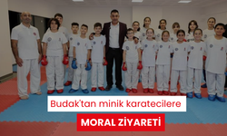 Budak'tan minik karatecilere moral ziyareti