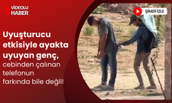 Uyuşturucunun etkisiyle ayakta uyudu, cebinden çalınan telefonun farkına bile varmadı...