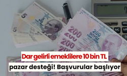 Dar gelirli emeklilere 10 bin TL pazar desteği! Başvurular başlıyor