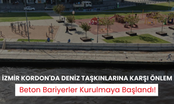 İzmir Kordon'da deniz taşkınlarına karşı önlem | Beton bariyerler kurulmaya başlandı!