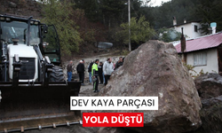 Dev kaya parçası yola düştü