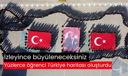 İzleyince büyüleneceksiniz Yüzlerce öğrenci Türkiye haritası oluşturdu