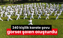 240 kişilik karate şovu görsel şölen oluşturdu