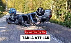 Kiralık otomobille takla attılar: 3 yaralı