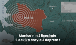 Manisa’nın 2 ilçesinde 6 dakika arayla 3 deprem !