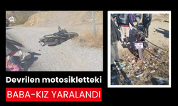 Salihli’de motosiklet devrildi, baba-kız yaralandı