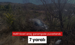 Hafif ticari araç şarampole yuvarlandı: 7 yaralı