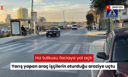 Hız tutkusu faciaya yol açtı | Yarış yapan otomobil sürücüsü, işçilerin oturduğu araziye uçtu