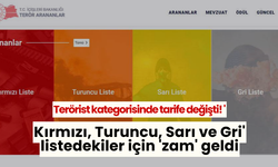 Terörist kategorisinde tarife değişti! 'Kırmızı, Turuncu, Sarı ve Gri' listedekiler için 'zam' geldi