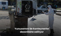 Yunusemre'de konteynerler dezenfekte ediliyor