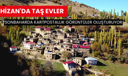 Hizan'da taş evler sonbaharda kartpostallık görüntüler oluşturuyor