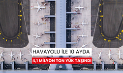 Yılın ilk 10 ayında havalimanlarımızdan taşınan yük miktarı 4 milyon 162 bin 344 ton olarak gerçekleşti