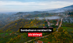 Sonbaharın renkleri ile sis birleşti