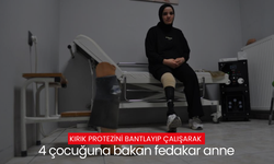 Kırık protezini bantlayıp çalışarak 4 çocuğuna bakan fedakar anne