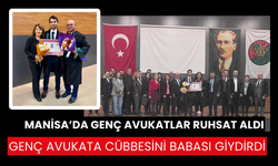 Salihli’den 3 avukat yemin edip cübbe giydi: Genç avukata cübbesini babası giydirdi