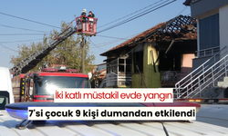 İki katlı müstakil evde yangın: 7'si çocuk 9 kişi dumandan etkilendi