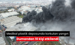 Medikal plastik deposunda korkutan yangın: Dumandan 10 kişi etkilendi