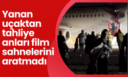 Yanan uçaktan tahliye anları film sahnelerini aratmadı