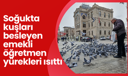 Soğukta kuşları besleyen emekli öğretmen yürekleri ısıttı