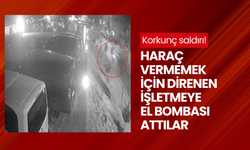 Korkunç saldırı! Haraç vermemek için direnen işletmeye el bombası attılar, o anlar kamerada