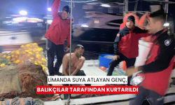 Limanda suya atlayan genç, balıkçılar tarafından kurtarıldı