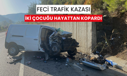 Feci trafik kazası iki çocuğu hayattan kopardı