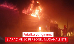 Fabrika yangınına, 8 araç ve 20 personel müdahale etti