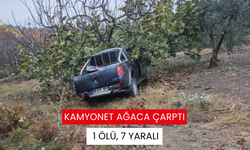 İşçileri taşıyan kamyonet ağaca çarptı: 1 ölü, 7 yaralı