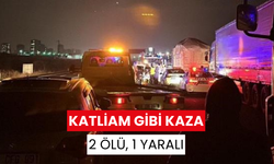 Hafif ticari araç, park halindeki kamyona çarptı: 2 ölü, 1 yaralı