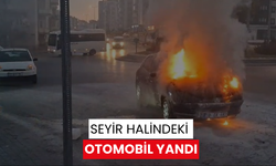 Seyir halindeki otomobil yandı