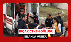 Bıçak çeken oğlunu silahla vurdu